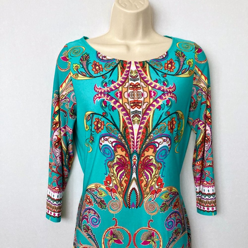 Tiana B Turquoise Shift Dress - Picture 2 of 5